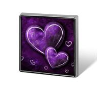 Purple Hearts Square Badges Metal Memorial Pins Exquisite Button Badge Lapel Pins Fashion Square Brooch Crafts Gifts Clothes Decorative Pin for Adult Brooch