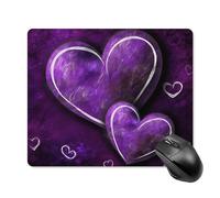 Purple Hearts Square Mouse Pad Portable Computer Mousepad with Non-Slip Rubber Base 18 * 22cm Ultra-Thin Gaming Mouse Mat for Computer Laptop Office Desk Accessories