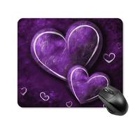 Purple Hearts Square Mouse Pad Portable Computer Mousepad with Non-Slip Rubber Base 25 * 30cm Ultra-Thin Gaming Mouse Mat for Computer Laptop Office Desk Accessories