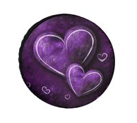 Purple Hearts Tire Covers Waterproof Anti UV Tire Cover 28inch Single Axle Wheel Covers for RV Truck SUV Trailer Universal for All Seasons