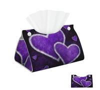 Purple Hearts Tissue Box Cover Square Cube Boxes