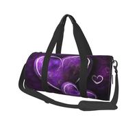 Purple Hearts Travel Duffle Bag Carry On Weekender Overnight Bag Sport Gym Bag for Women Men Foldable Travel Duffle Round Duffle Bag for Travel Sports Gym, Black, One Size