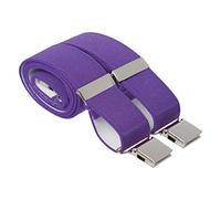 Purple Heavy Duty Trouser Braces 35mm Wide 4 Heavy Duty Strong Silver Clips 44 Inch Adjustable