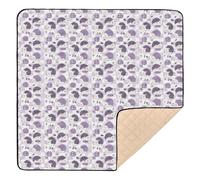 Purple Hedgehogs Checkered Plaid Soft Thick Baby Playmat for Floor Comfortable Baby Kick Crawling Mat for Babies Infants Toddlers, 50'' x 50''