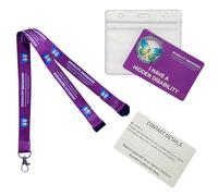 Purple Hidden Disability Lanyard with Butterfly Symbol - from Quantum Leap | Includes Waterproof Zip Lock Pocket & Printed Hidden Disability Card
