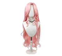 Purple Highlights Mint Green Cosplay Wig Long Anime Costume Hair with Bangs Synthetic Wig for Fancy Party