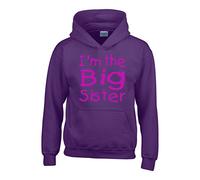 Purple Hoodie 10-11 Years with Pink Glitter Print 'I'm The Big Sister'