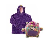 (Purple) Hoodie Plush Blanket Soft Warm Kid Coat Pillow