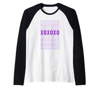 Purple Hugs N Kisses Purple Graphic Raglan Baseball Tee