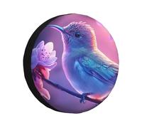 Purple Hummingbird Spare Tire Cover Wheel Tire Covers,Waterproof Dust-Proof Tire Covers Protector Universal Fit For Trailer Rv Suv Truck Camper 14 Inch