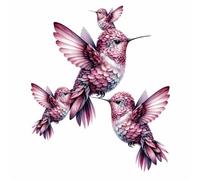 Purple Hummingbird Stickers, Bird Vinyl Wall Decal, for Phone, Ipad, Mirror