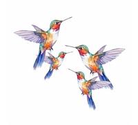 Purple Hummingbird Vinyl Decals, Humming Bird Stickers for Laptops and Wall | Cover Marks, Opaque Finish, No White Edges, Weatherproof, UK Manufactured, Qty:4, Use on Bins, Cups, Suitcases and Phone