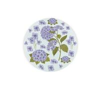 Purple Hydrangea Round Glass Trivet - Pretty Floral Décor Kitchen Gift Small Textured Chopping Board/Worktop Protector 20cm x 20cm (8" x 8")
