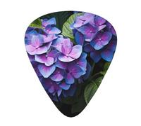 Purple HydrangeaGuitar Picks, 12-Piece Pattern Set, Three Different Thicknesses for Acoustic Electric Guitar and Other Instruments