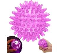 Purple Illuminated Spikey Ball Toy 7cm, LED Light-Up Sensory Ball, Neon Ball Multi-Sensory Fun for Play and Relaxation, Rubber Flashing Spiky Sensory Toy for Kids 3+Y