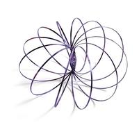 SHATCHI Infinity Arm Spring Slinky Juggle Dance 3D Magic Flow Ring Stainless Steel Hand Fidget Spinner Interactive Kinetic Decompression Toys for Kids Adults, Purple,Small