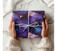 Purple Ink Print Pattern Wrapping Paper - Stationery Gift - Anniversary, Birthdays, Weddings, Valentines - Gifts For Him Her - Hen Party - W10 (Medium Sheet - 42 x 58cm / 15.7" x 22.8" inches)