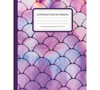 Purple Iridescent Mermaid Scale Wide Ruled Composition Notebook: 120 Pages | 7.5 x 9.25 in | Fun Writing Notebook for School, Work & Creative Notes