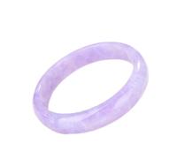 Purple Jade Bangle Bracelet for Women, Violet Jadeite Lavender Genuine with Certificate