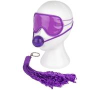 purple Japanese Silk Blindfold, Whip & Gag Bondage Play Set