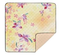 Purple Japanese Vintage Cherry Blossom Ukiyo-e Large Stylish Baby Activity Play Mat for Floor Washable Baby Crawling Mat for Babies Infants Toddlers, 50'' x 50''
