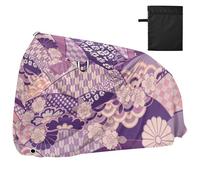 Purple Japanese Zephyr Cherry Blossoms Waterproof Covers for Bike with Lock Holes Uv Resistant Indoor Outdoor Storage Exercise Bike Cover Fits for Most forro para moto