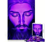 Purple Jesus Christ Face 1000 Piece Jigsaw Puzzles for Teenagers Jigsaw Memory Lift Light Relax Image Assembly (50x75cm)