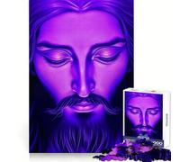Purple Jesus Christ Face 1000 Piece Jigsaws for Adults Puzzle Enhance Recall Together Fun Exact Edge Seasonal Gift (38x52cm)