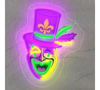 Purple Joker UV Print LED Neon Sign Acrylic Light Up Art Wall Decor for Man Cave Garage Bar Stores Bedroom Room Decorations Party Home Holiday USB Powered