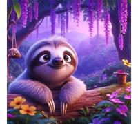 Purple Jungle Sloth Jigsaw Puzzles for Adults 60 Pieces Hard Difficult Challenging puzzles for adults 60 pcs DIY Decoration Puzzle for Wall Decor Gifts