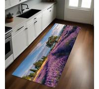 Purple Kitchen Mat Lavender Field Tree Non-Slip Washable Standing Mat 60 x 180 cm Carpet Runner for Kitchen Laundry Home Office