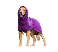 (Purple, L) Pet Dog Towelling Quick Drying Robe Coat Jacket Puppy Apparel Clothes Sleepwear