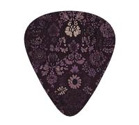 Purple lace fabricGuitar Picks, 12-Piece Pattern Set, Three Different Thicknesses for Acoustic Electric Guitar and Other Instruments