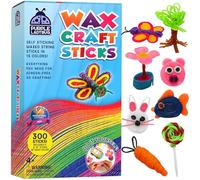 PURPLE LADYBUG 300 PCS Bendable Wax Craft Sticks, Imagination Sticks for Kids, Road Trip Essentials, Travel Toys for Toddlers in Car, Airplane Activities for Kids Ages 4-8, Camping & Summer Essentials