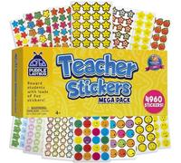 PURPLE LADYBUG 4960 PCS Teacher Stickers - Reward Stickers for Children, Perfect Christmas Gifts, Stocking Fillers, Classroom Essentials for Student Recognition & Encouragement