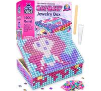 PURPLE LADYBUG Decorate Your Own Jewellery Box for Girls - Arts and Crafts for Kids Age 10 - Mosaic Kits for Children Ages 4+ - Birthday Presents for Girls Crafts - Early Christmas Presents (Sparkly)