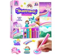 PURPLE LADYBUG My Beadstories Unicorn & Princess Bead Art Craft Kit, DIY Mosaic Activity with Story Pals & Backgrounds Birthday gift idea, Colorful Art Kit Crafts for Girls Age 6-7 year old girl gifts