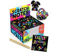 PURPLE LADYBUG Rainbow Scratch Notes for Kids and Teens - Easter Gifts for Kids - 150 Sheets - Fits Small Gift Bags, Teen Boy & Teenage Girls Craft Activity Gift - Easter Crafts (Rainbow)