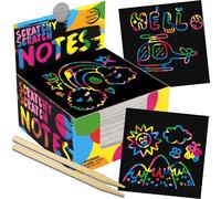 PURPLE LADYBUG Rainbow Scratch Notes Mini Art for Kids - Stocking Fillers Kids, 150 Sheets Scratch Art Papers, Birthday Gift for Girls, Boys, Teens, & Early Christmas Presents for Teenagers, & Adults