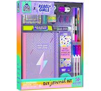 PURPLE LADYBUG Rebel Girls DIY Journal Kit for Girls Ages 6-12 - Creative Scrapbook Set with Stationery, Arts and Crafts Supplies - Diary Gift Set - Birthday Presents for 6 7 8 9 10 11 12 Years Old