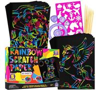 PURPLE LADYBUG Scratch Notes 65 Sheets - Stocking Fillers for Kids and Teens - Birthday Gift for Girls, Boys, Teens, & Early Christmas Presents for Teenage Girls & Boys (Rainbow & Glitter Holographic)