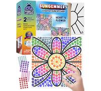 PURPLE LADYBUG SunGemmers Suncatcher Window Art - Mess-Free Craft Kits for Kids Age 5+, Summer Crafts for Kids, Creative Birthday Gifts for Girls, Girls Toys Age 6 7, Fun Craft Set (Heart & Flower)