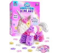 PURPLE LADYBUG Unicorn Poke Art Kit - 3D DIY Foam Figurine Craft Set, Mess-Free Floral Decorating Toy, Creative Art Activity for Kids Ages 4-10 - Giftable Craft Kit for Girls
