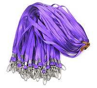 Purple Lanyards 100Pcs 17.5 inch Nylon Lanyard,Lanyards Swivel Hooks Clips Great for ID Name Tags Badges/Key Chains