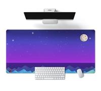 Purple Large Gaming Mouse Pad Extended Kawaii Cute Desk Mat Pad Anime Mousepad XXL Stardew Valley Night Keyboard Pad Pixel Art Computer Laptop Mouse Mat Office Desktop Decor Pad 31.5x15.7 in