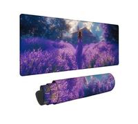 Purple Large Mouse Mat 1000 x 500 x 3MM Gaming Mouse Pad, Lavender Mousepad Extended for Men, Office Accessories with Anti-Slip Rubber Base and Double Stitched Edge, Mousemat for Laptop, Gifts -TL42HF