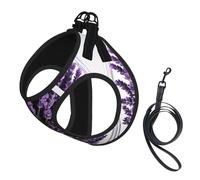 Purple Lavender 1 Print Dog Harness Adjustable Walk Puppy Harnesses Leash Clips Pet Harnesses Training Pet Vest