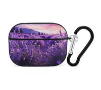 Purple Lavender AirPod Pro Case, Anti Scratch Hard PC Cover with Keychain, AirPod Pro 2nd/1st Case Accessories for Women Men, Black-Style