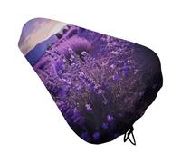 Purple Lavender Bike Seat Cover with Drawstring, Waterproof Bicycle Seats Cushion Sun & Dust Protector, Unisex Mountain Bike Seat Rain Cover