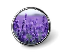 Purple Lavender Button Pins - Personalized Round Badges for Women Men Custom Photo Buttons for Backpack Cloth Decoration Souvenir Gifts, Metal Badge Brooch Party Costume Accessory